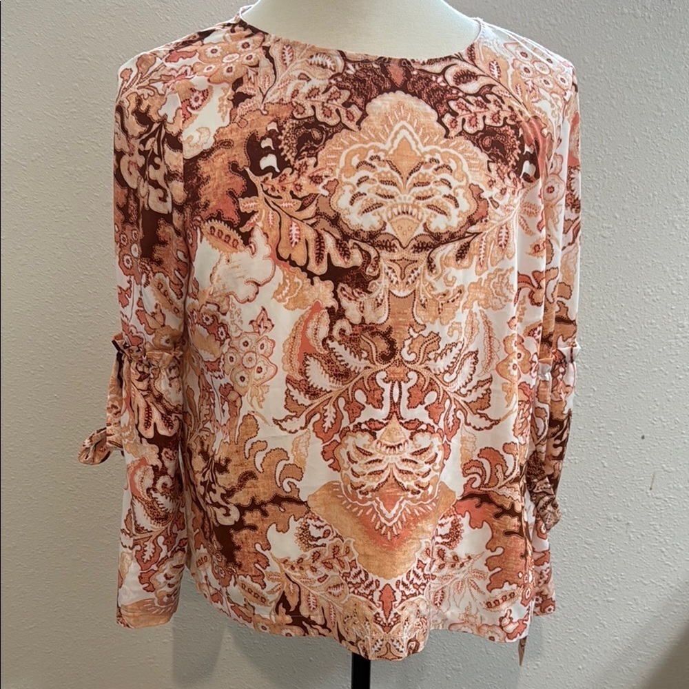 LC Lauren Conrad Pink Graphic Relaxed Blouse